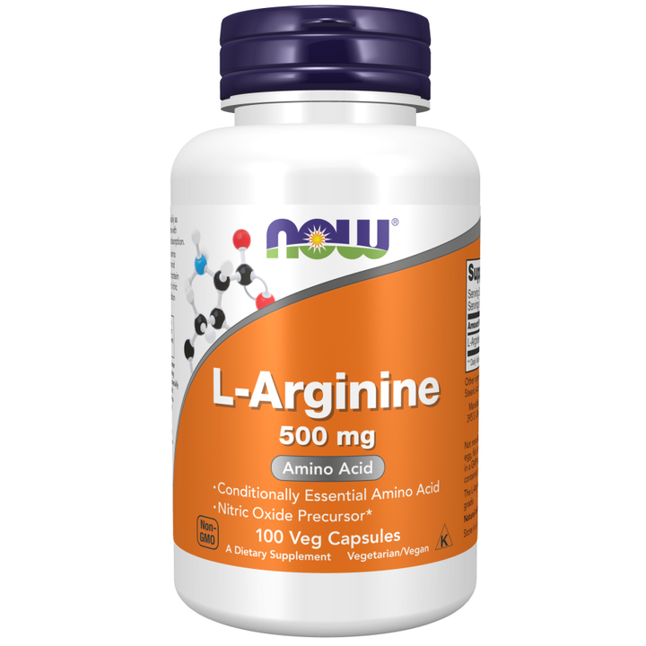 L-Arginina de Now Foods, 500 mg, 100 cápsulas