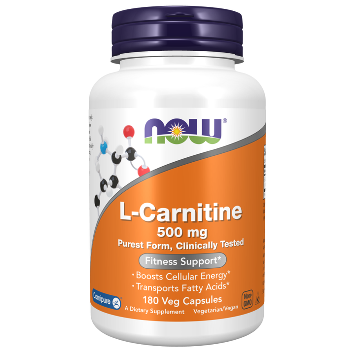 L-Carnitina de NOW Foods 500 mg - 180 cápsulas