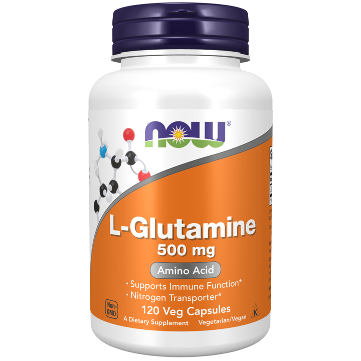 L-glutamina de NOW Foods, 500 mg, 120 cápsulas