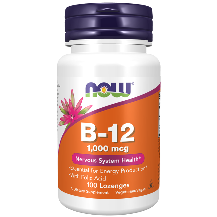 NOW Foods Vitamina B-12 1000 mcg - 100 pastillas masticables