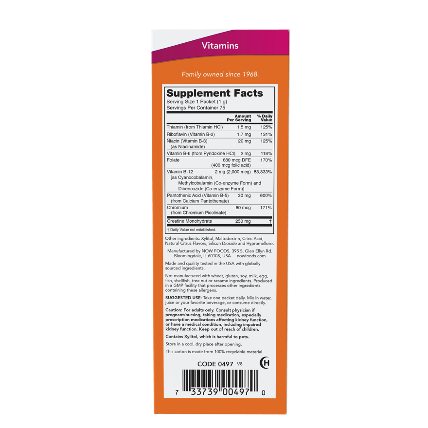 Now Foods Instant Energy B-12 75 paquetes