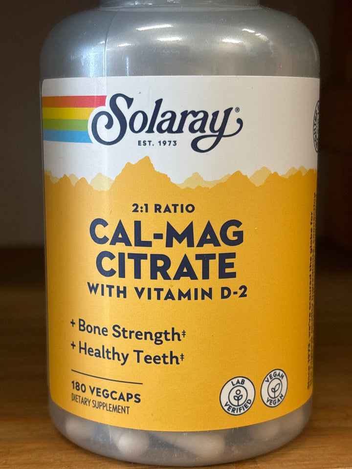 Solaray Calcium Magnesium Citrate w/ Vitamin D - 180 capsules