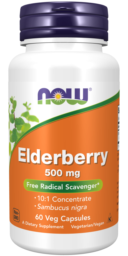 Now Foods Elderberry 500 mg 60 Veg Capsules