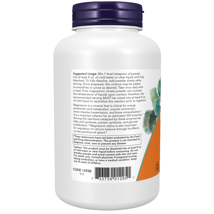 Polvo de magnesio NOW Foods, 8 oz (citrato de magnesio)