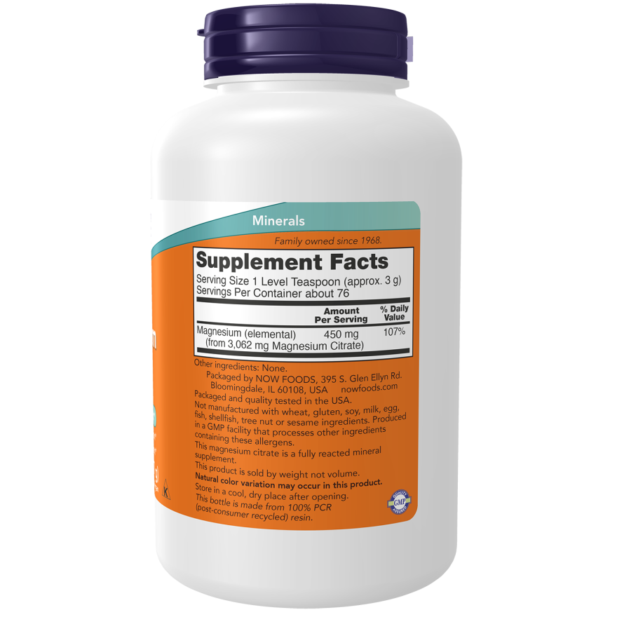 NOW Foods Magnesium Powder 8 oz. (Magnesium Citrate)