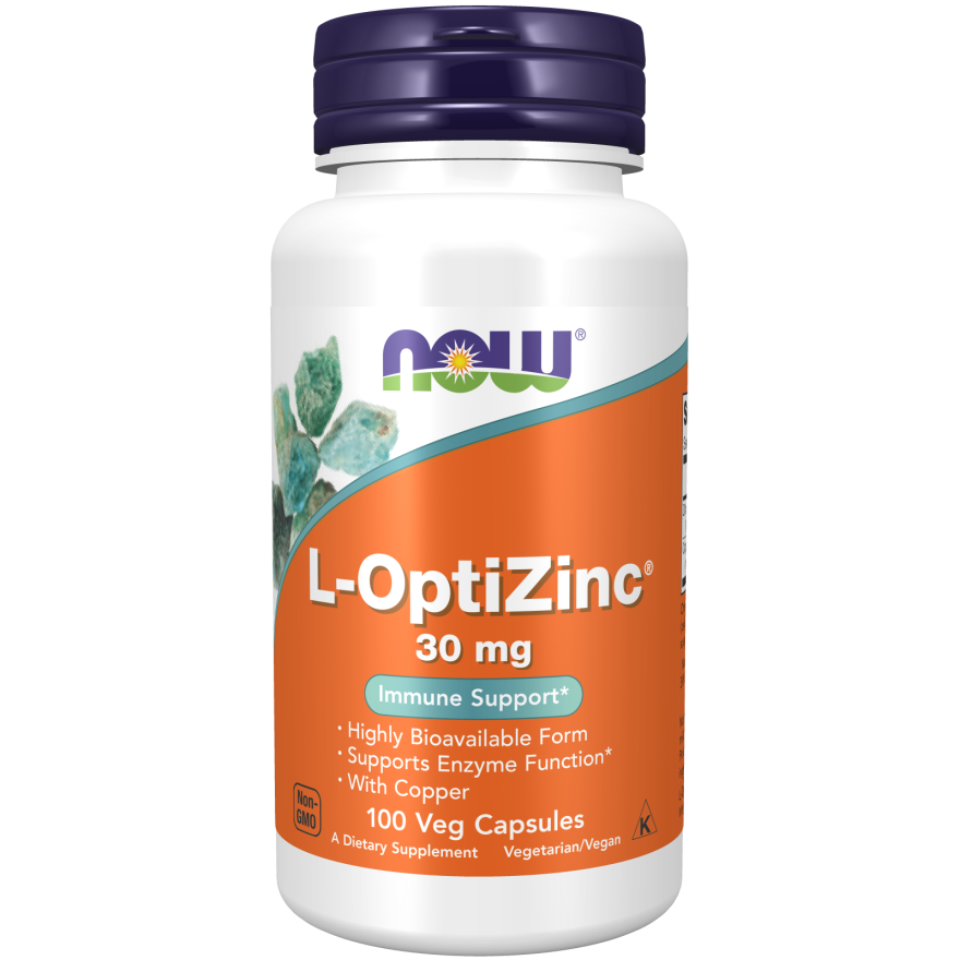 NOW Foods L-OptiZinc® 30 mg 100 Veg Capsules