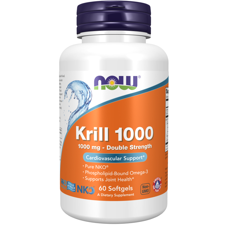 NOW Foods Krill 1000, Double Strength 1000 mg 60 Softgel