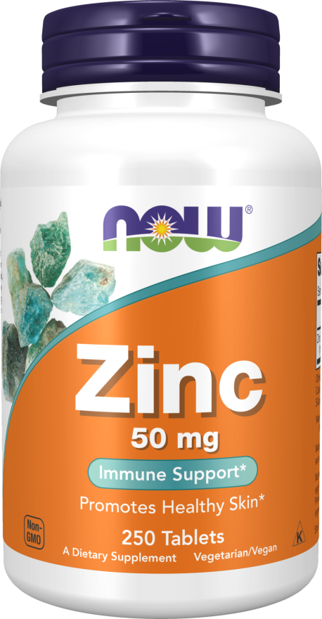 NOW Foods Zinc 50 mg 250 Tablets