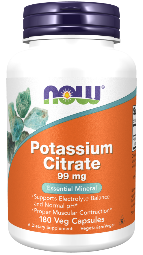 NOW Foods Potassium Citrate 99 mg 180 Veg Capsules