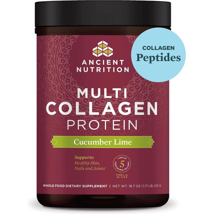 Ancient Nutrition Collagen Powder Protein, Multi Collagen Protein, Cucumber Lime,