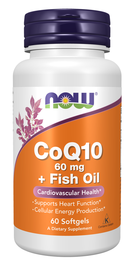 NOW Foods CoQ10 w/ Omega-3 Fish Oil 60 mg  60 Softgels