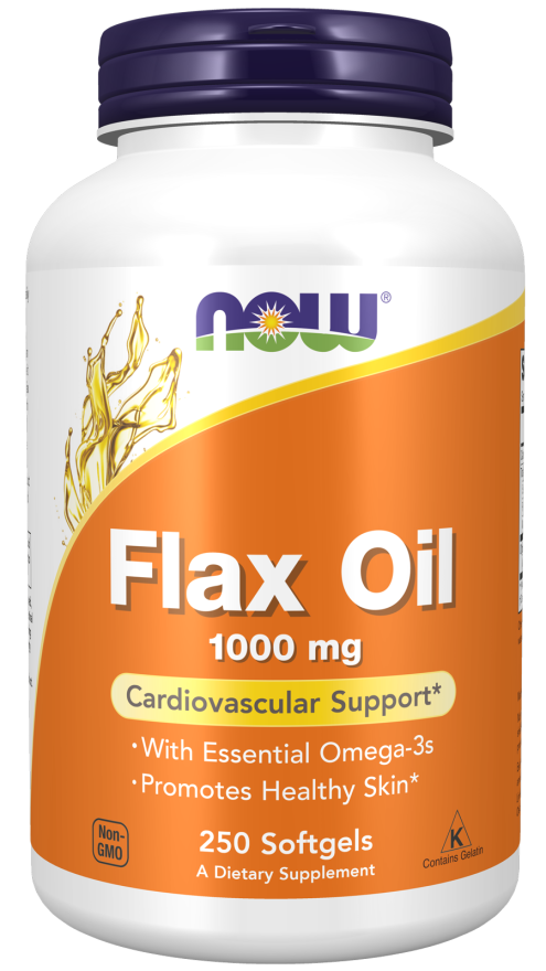 NOW Foods Flax Oil 1000 mg Capsules - 250 Capsules