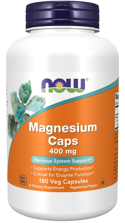 NOW Foods Magnesium 400 mg 180 Veg Capsules