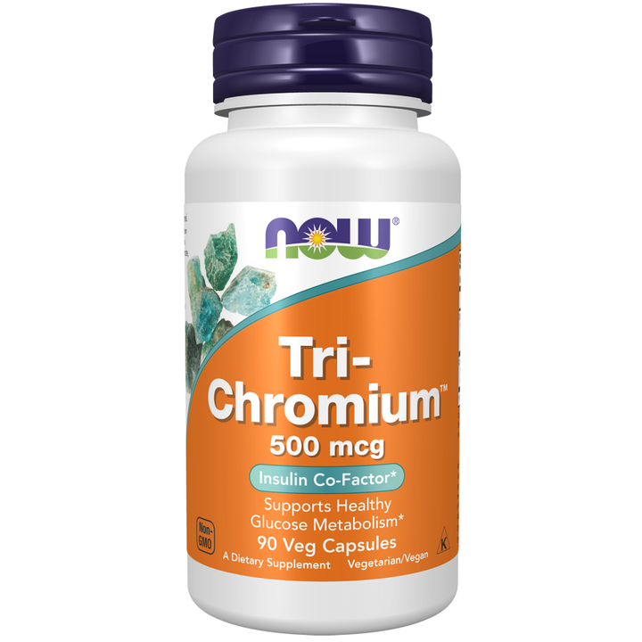 Tri-Chromium™ de NOW Foods 500 mcg con canela, 90 cápsulas vegetales