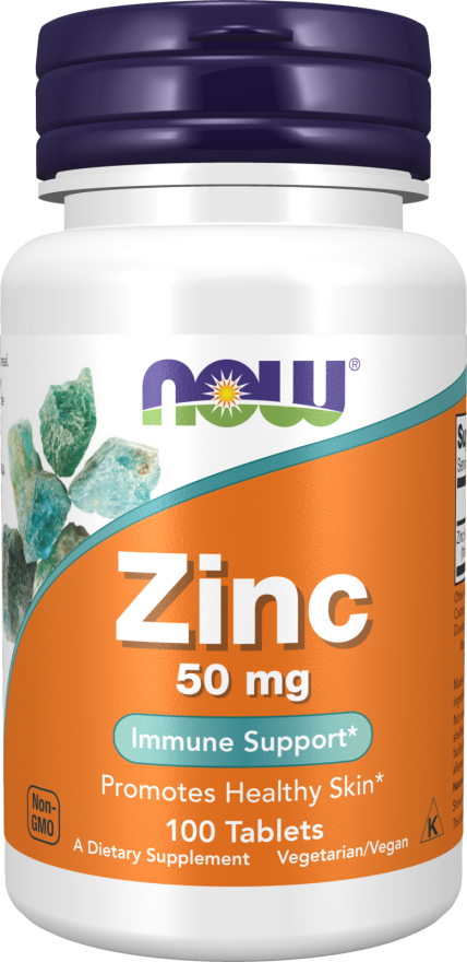 NOW Foods Zinc 50 mg 100 Tablets