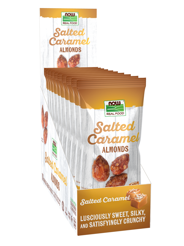 NOW Foods Almonds, Salted Caramel snack packet 35 grams