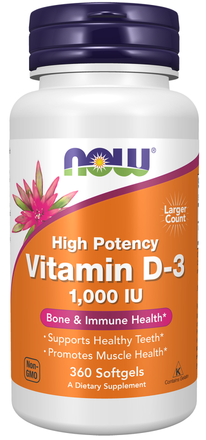 NOW Foods Vitamin D-3 1000 IU 360 Softgels