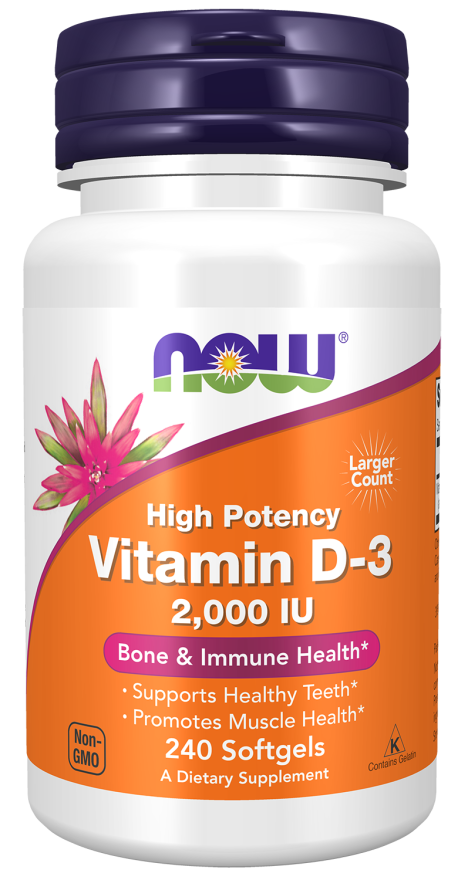 NOW Foods Vitamin D-3 2000 IU 240 Softgels