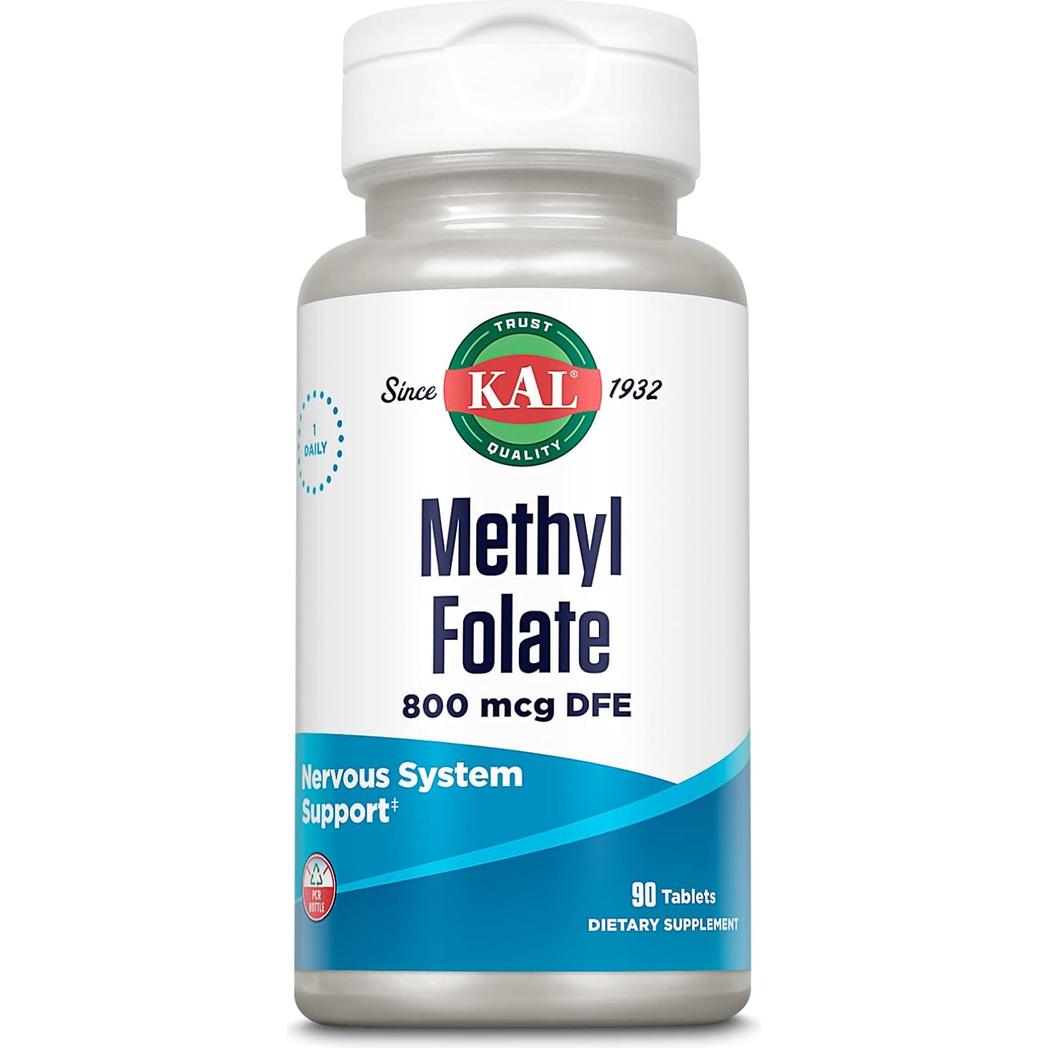 KAL, metilfolato, 800 mcg DFE, 90 comprimidos