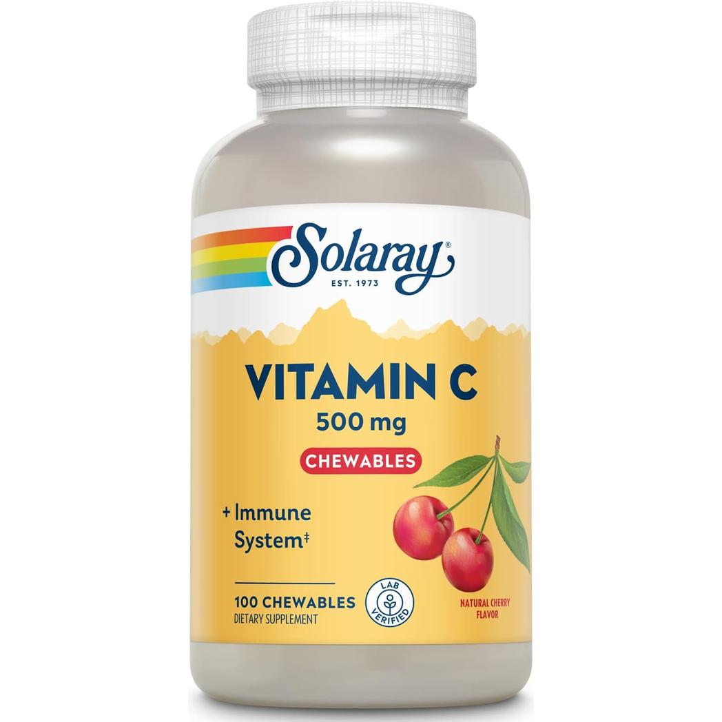 Solaray Vitamin C - 500 mg - Chewable Cherry - 100 wafers