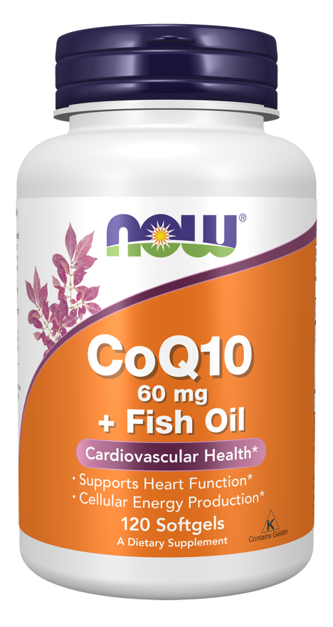 NOW Foods CoQ10 60 mg w/Omega 3 Fish Oils - 120 Softgels