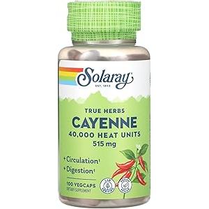 Cayena de Solaray - 100 cápsulas de 515 mg