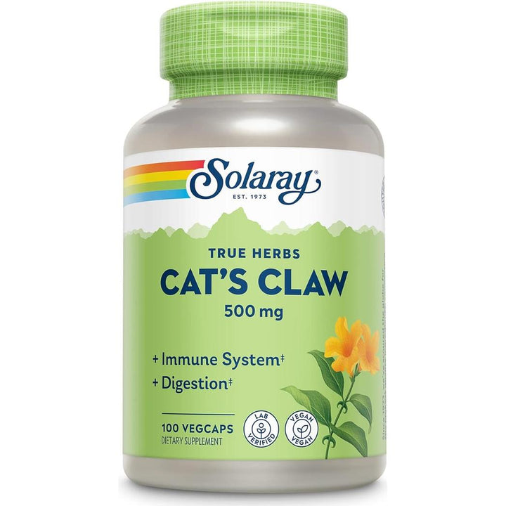 Corteza de uña de gato (Una de Gato) de Solaray - 100 cápsulas vegetales de 500 mg