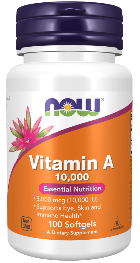 NOW Foods Vitamin A 10,000 100 Softgels