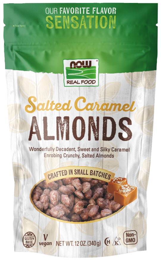 NOW FOODS Almonds, Salted Caramel 12 oz