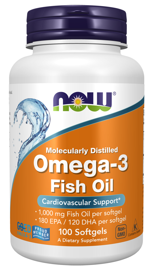 NOW Foods Omega-3 1000 mg Fish Oil Concentrate - 100 Softgels