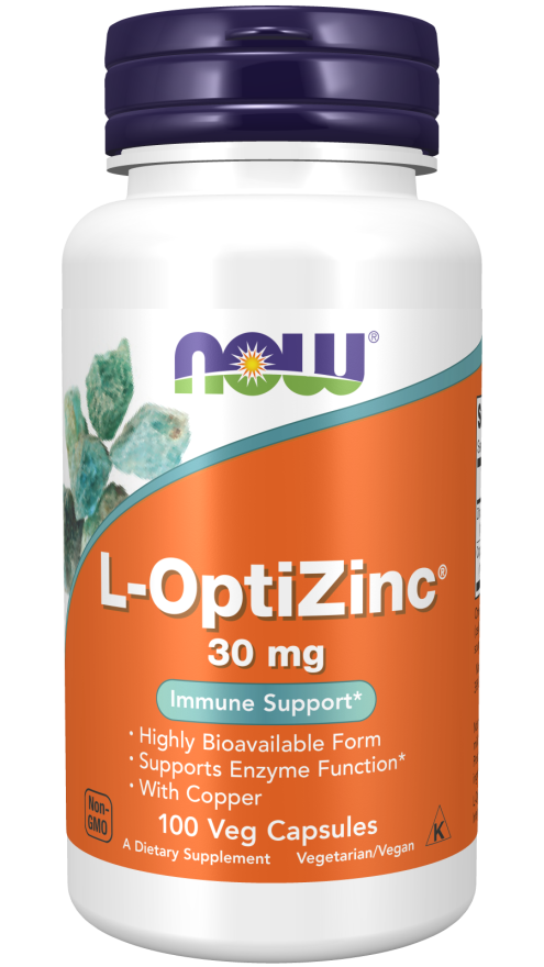 NOW Foods L-OptiZinc® 30 mg 100 Veg Capsules