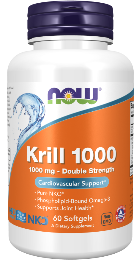 NOW Foods Krill 1000, Double Strength 1000 mg 60 Softgel