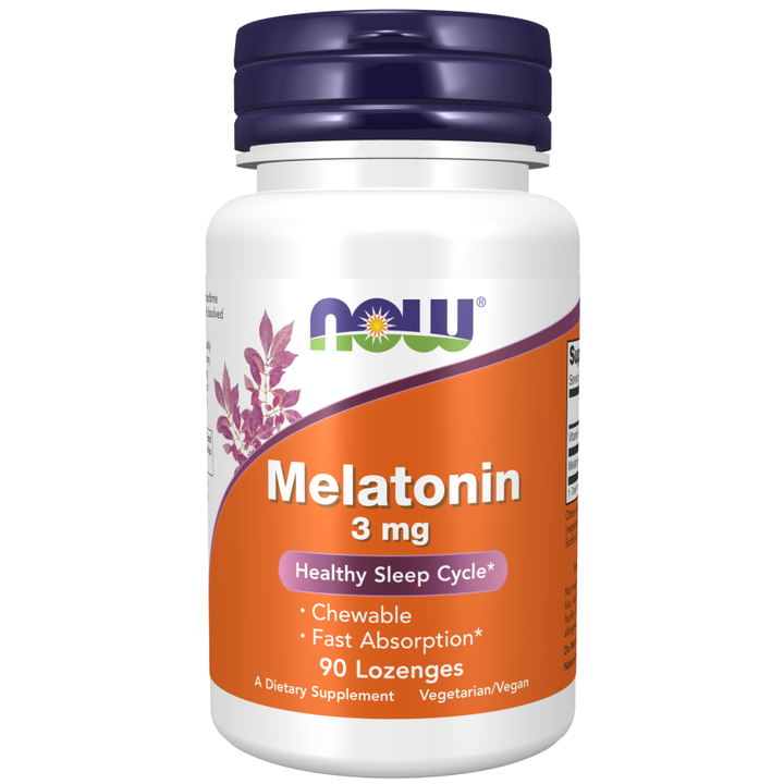 NOW Foods Chewable Melatonin 3 mg  90 Lozenges