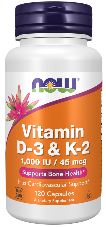 Now Foods Vitamin D-3 & K-2 - 120 Vcaps