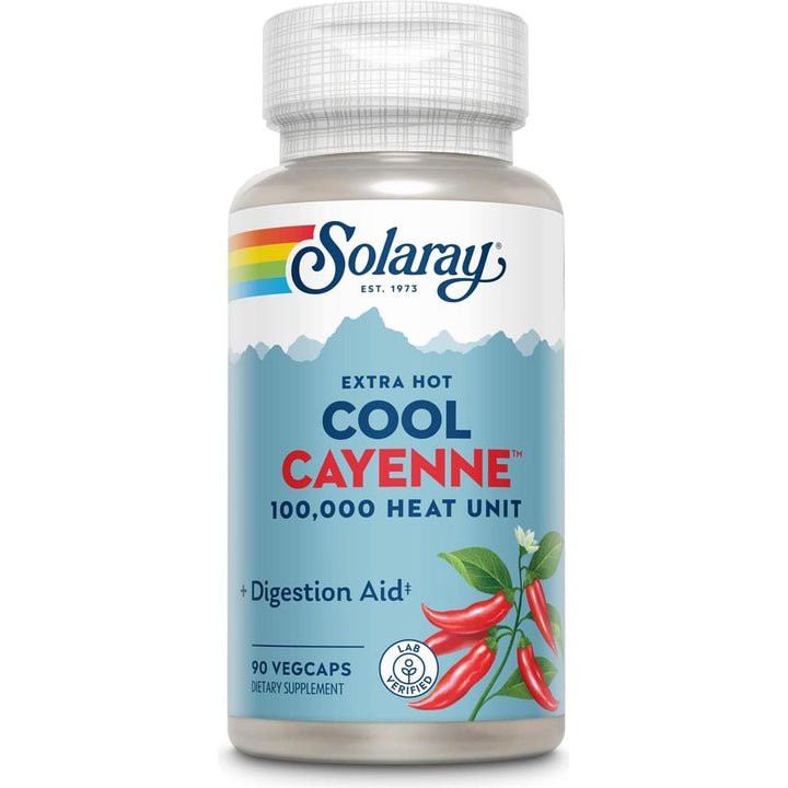 Solaray Extra Hot Cool Cayenne - 90 cápsulas 100000 u.