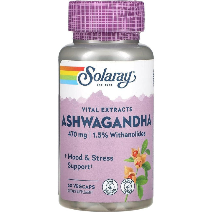 Extracto de raíz de ashwagandha de Solaray - 470 mg - 60 unidades