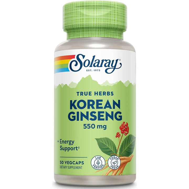 Solaray Ginseng Coreano 550 mg - 50 cápsulas