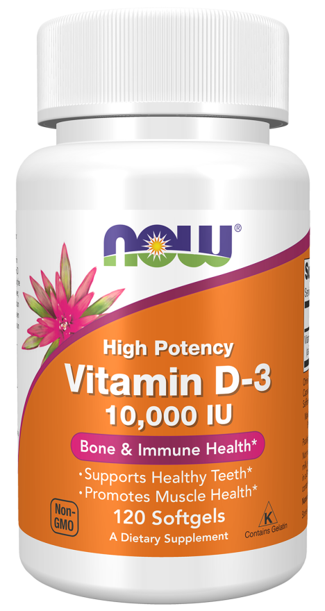 NOW Foods Vitamin D-3 10,000 IU 120 Softgels