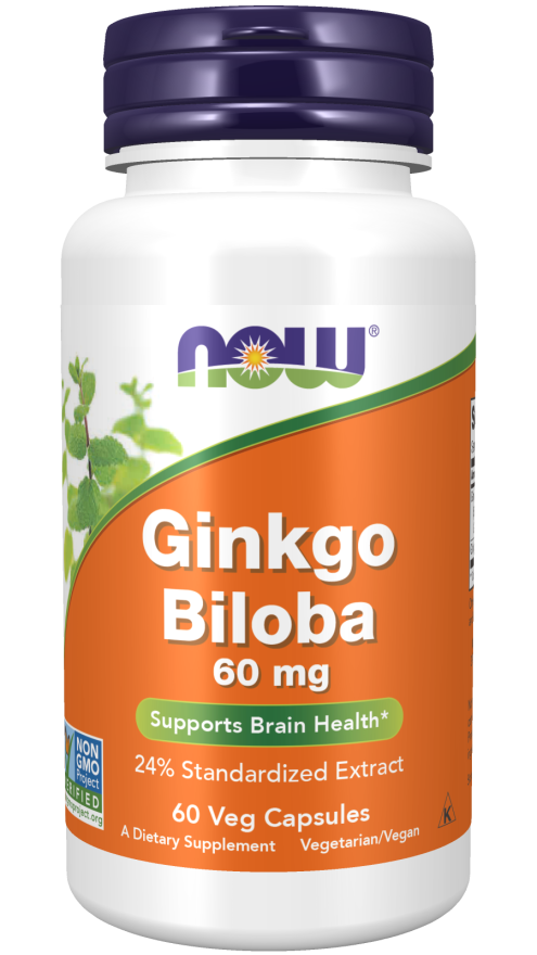 NOW Foods Ginkgo Biloba 24% Standardized Extract - 60 Caps