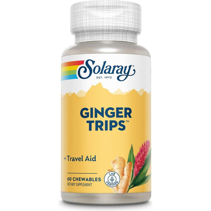 Galletas masticables Ginger Trips de Solaray: 60 unidades