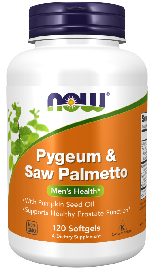 NOW Foods Pygeum & Saw Palmetto + Pumpkin Seed Oil - 120 Gels