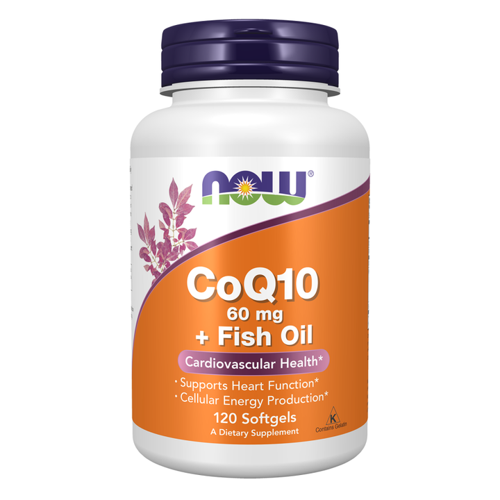 CoQ10 de 60 mg con aceites de pescado omega 3 de NOW Foods - 120 cápsulas blandas