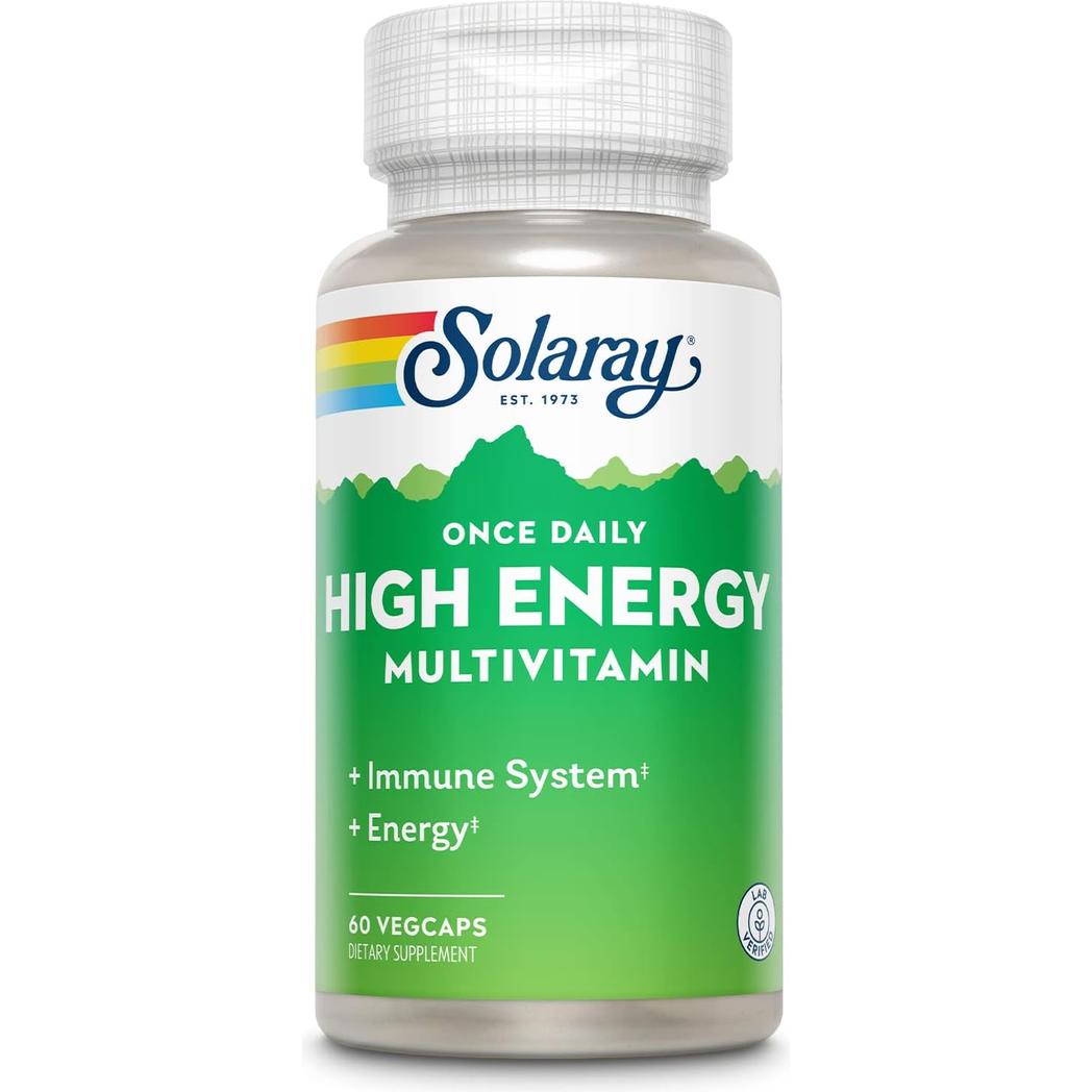 Multivitamínico de alta energía de una sola dosis diaria de Solaray - 60 cápsulas