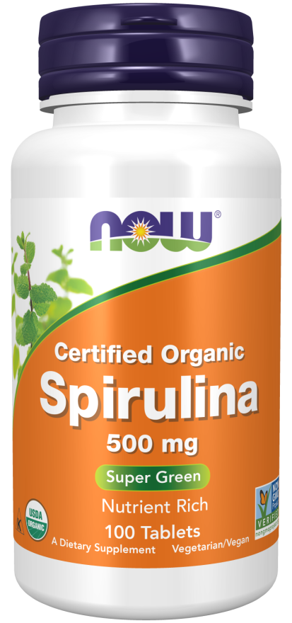 NOW Foods Spirulina 500 mg, Organic 100 Tablets