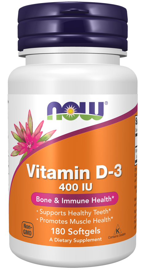 NOW Foods Vitamin D-3 400 IU - 180 Softgels