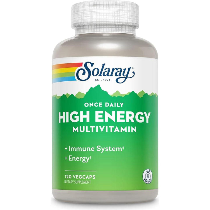 Multivitamínico de alta energía de una sola dosis diaria de Solaray - 120 cápsulas