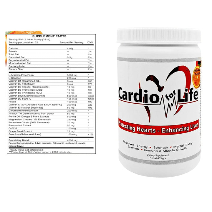 CardioForLife - 16 oz. CardioForLife Powder w/ AstraGin - Orange Flavor