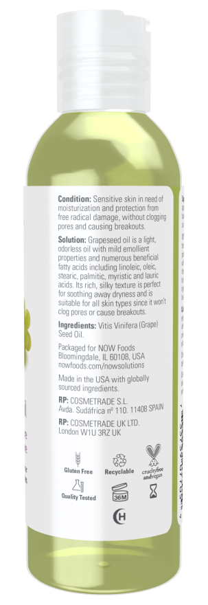 Now Foods Grapeseed Oil 4 fl. oz. 100% pure oil