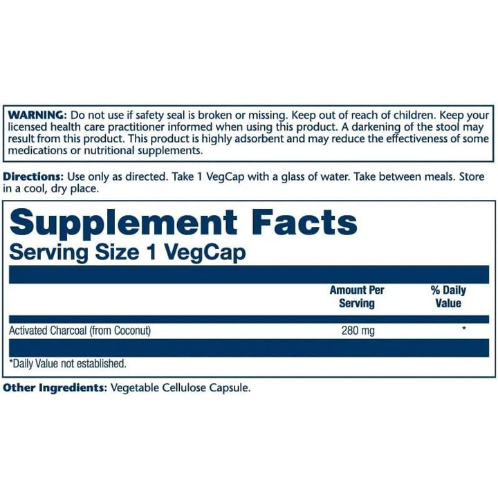 Carbón activado Solaray 280 mg 90 cápsulas