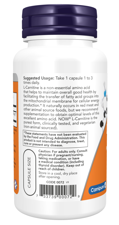 NOW Foods L-Carnitine 500 mg - 180 Caps